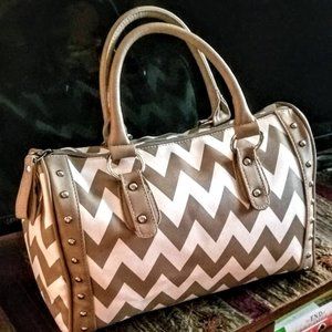 Tan & White Satchel Purse - NWOT